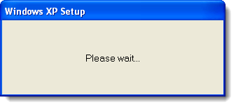 Proszę czekać okno dialogowe w systemie Windows XP