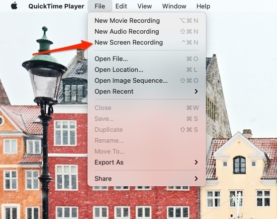 Preferencje systemu Mac Nagrywanie ekranu Quicktime