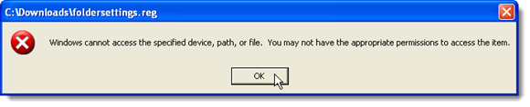 System Windows nie może uzyskać dostępu do okna dialogowego błędu pliku