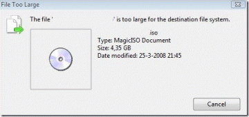 Se corrigió el error "El archivo es demasiado grande para el sistema de archivos de destino"