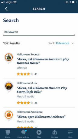 Możesz włączyć umiejętność Dźwięki Halloween za pomocą aplikacji Amazon Alexa.
