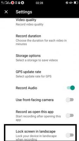 Dashboard Impostazioni del registratore di unità Android 1