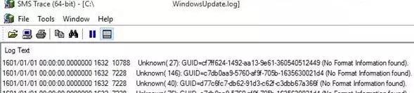 WindowsUpdate.log Neznámy( 10): GUID (Nenašli sa žiadne informácie o formáte).