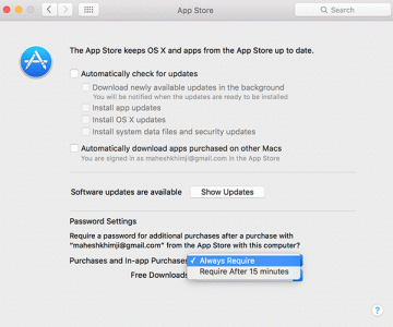 Omgå adgangskodeprompt til gratis apps i Mac App Store