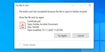 Hoe de Windows-fout "De actie kan niet worden voltooid omdat het bestand is geopend" te repareren