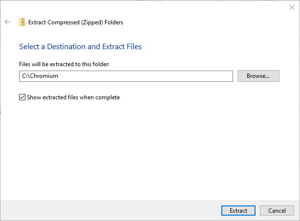 Installa Chromium Windows 10 Extract