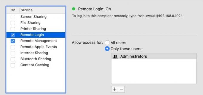 Remote Access Mac Externer Computer Ssh-Setup