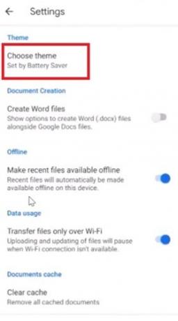 Come abilitare la modalità oscura di Google Documenti sul tema Android