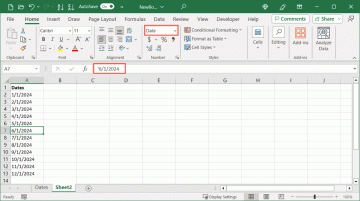 როგორ გადავიტანოთ თარიღები რიცხვებად Microsoft Excel-ში