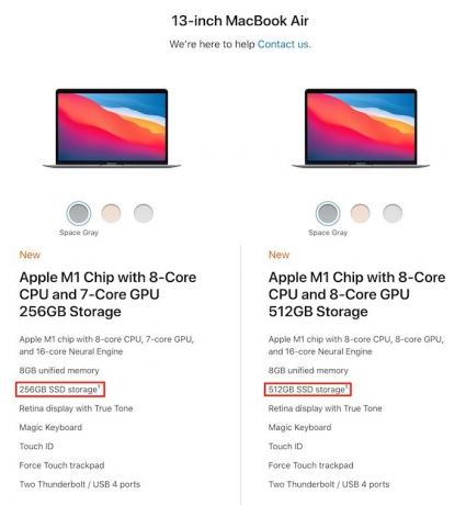 Колко Mac съхранение Macbookair