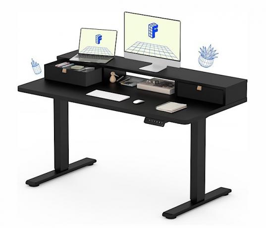 Flexispot שולחן עמידה חשמלי עם מגירה מתכווננת לגובה