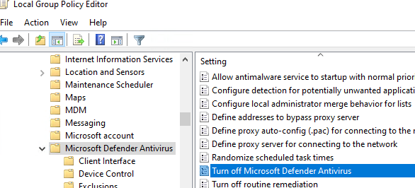 Απενεργοποιήστε το Windows Defender Antivirus χρησιμοποιώντας το GPO