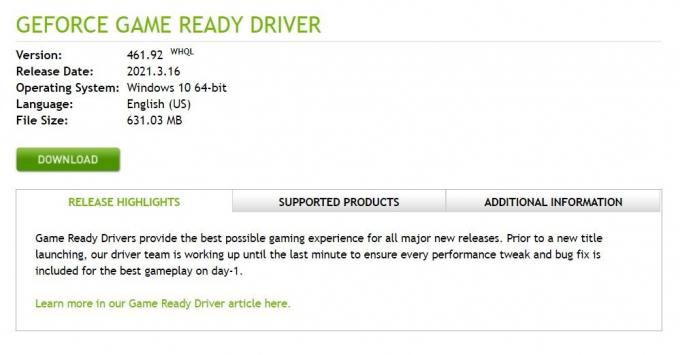 Ultimo aggiornamento dei driver Nvidia