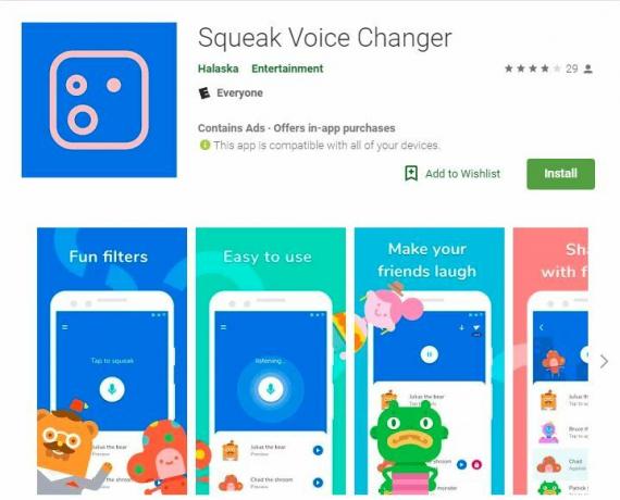 App per la modifica della voce Squeak