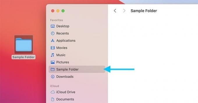 Папка закладок на Mac Папка добавлена ​​на боковую панель