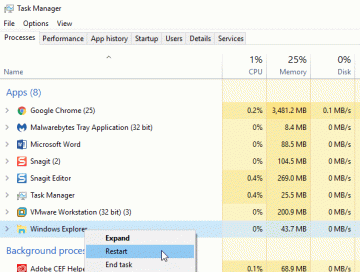 Herstart het Explorer.exe-proces correct in Windows