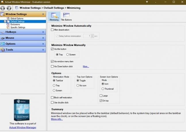 Come inviare i programmi di Windows 10 alla barra delle applicazioni Actual Window Minimizer