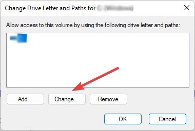 Drive Access Denid - Lettere disponibili per l'opzione di modifica dell'unità nella finestra della lettera dell'unità