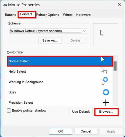 Prank Windows User 2 Pointer Personalizza Normale Seleziona Sfoglia rettangolo