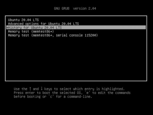 आसान Ubuntu 20 04 Zfs स्नैपशॉट ग्रब इतिहास
