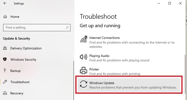 Risoluzione dei problemi di installazione di Windows 10 Update Windows Update