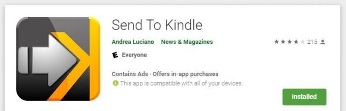 Android Web To Kindle Invia a Kindle Play Store