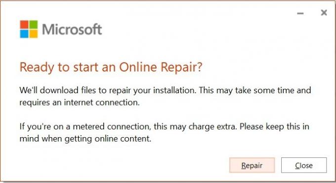 Problemi con la licenza di Office Modifica di Microsoft Office pronta per la riparazione
