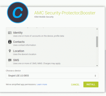 „AMC Security for Android“ apžvalga