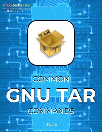 גיליון פקודות טאר נפוצות של GNU