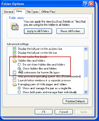Memperbaiki opsi file dan folder Tersembunyi