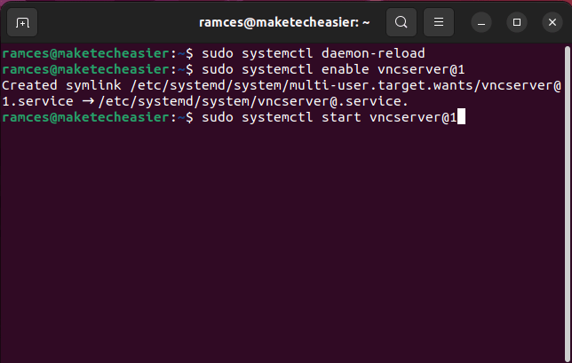 Vnc सर्वर Ubuntu 16 स्थापित करें नई Vnc सेवा प्रारंभ करें