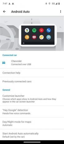 „Android Auto“ bakstelėkite parinktį „Ok Google aptikimas“.