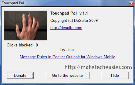 Touchpadpal Disabilita il touchpad del mouse durante la digitazione