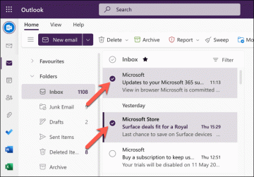 Kako izbrisati več e-poštnih sporočil v programu Microsoft Outlook