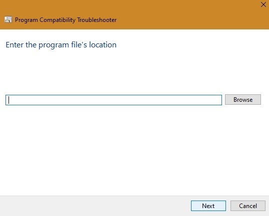Posizione del file di programma in modalità compatibilità 1