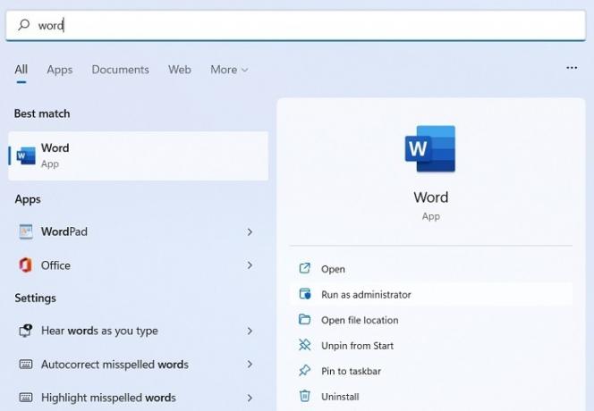 Problema con la licenza di Office Aprire la barra di ricerca delle parole Windows11