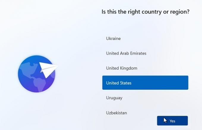 Win11 senza Microsoft Seleziona Paese