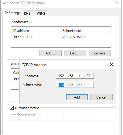 Mitme IP-aadressi määramine ühele NIC-ile operatsioonisüsteemis Windows 10