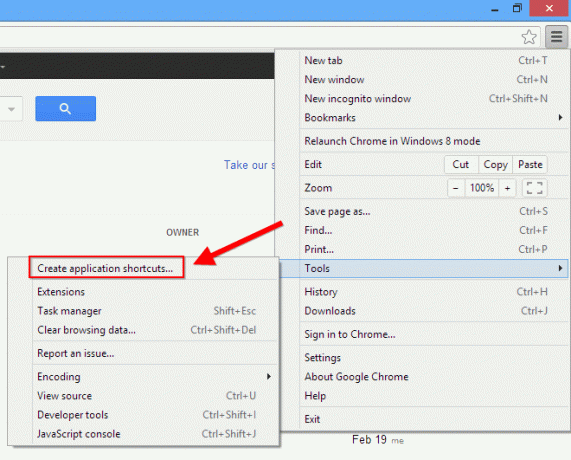 Integra Google Apps in Windows8-chrome-create-shortcut