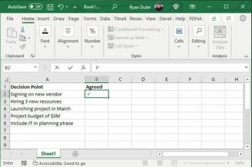 4 способи використання галочки в Excel