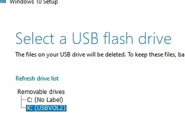 kirjutage Windows 10 installipilt USB-mälupulgale