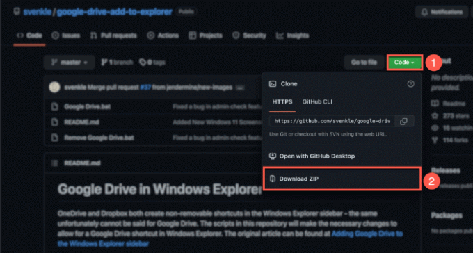 Aggiungi Google Drive al codice di download di File Explorer da Github