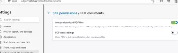 Onemogočite vgrajen pregledovalnik PDF v programu Microsoft Edge