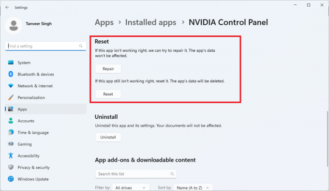El panel de control de Nvidia no abre la aplicación de reparación de correcciones