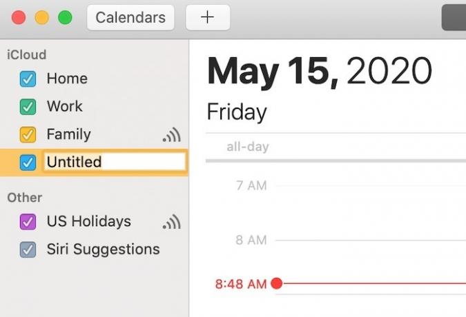 ไฟล์แอพ Master Mac Calendar ชื่อปฏิทินใหม่