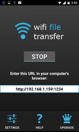 Collegamento IP di trasferimento file Wi-Fi