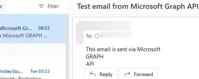 Отправка электронной почты с помощью PowerShell и Microsoft Graph API 