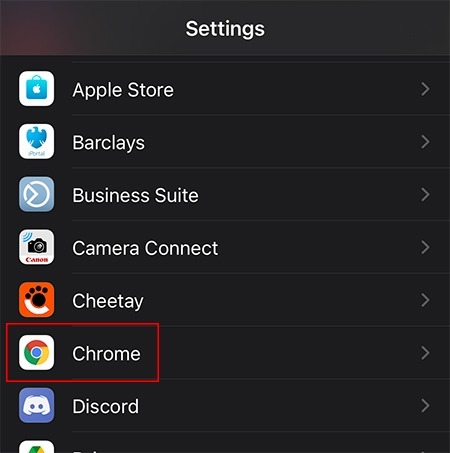 Pakeiskite numatytuosius naršyklės „iOS“ „Chrome“ nustatymus