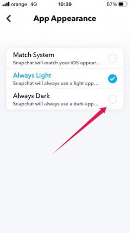 Hoe de donkere modus Snapchat Ios altijd donker te maken?
