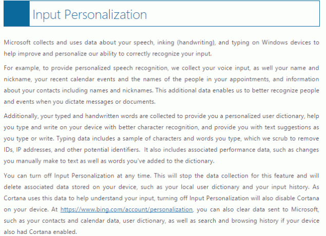 windows10privacy-input personalizzazione